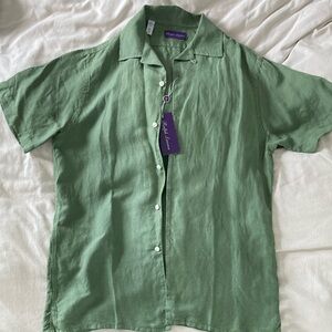 Ralph Lauren Purple Label Green Men's Linen Shirt